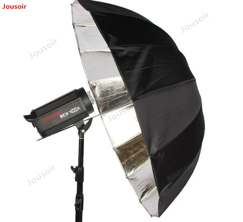 165CM deep mouth reflective umbrella Black silver reflection soft light photography parabolic umbrella 16 fiber ribs CD05 T03