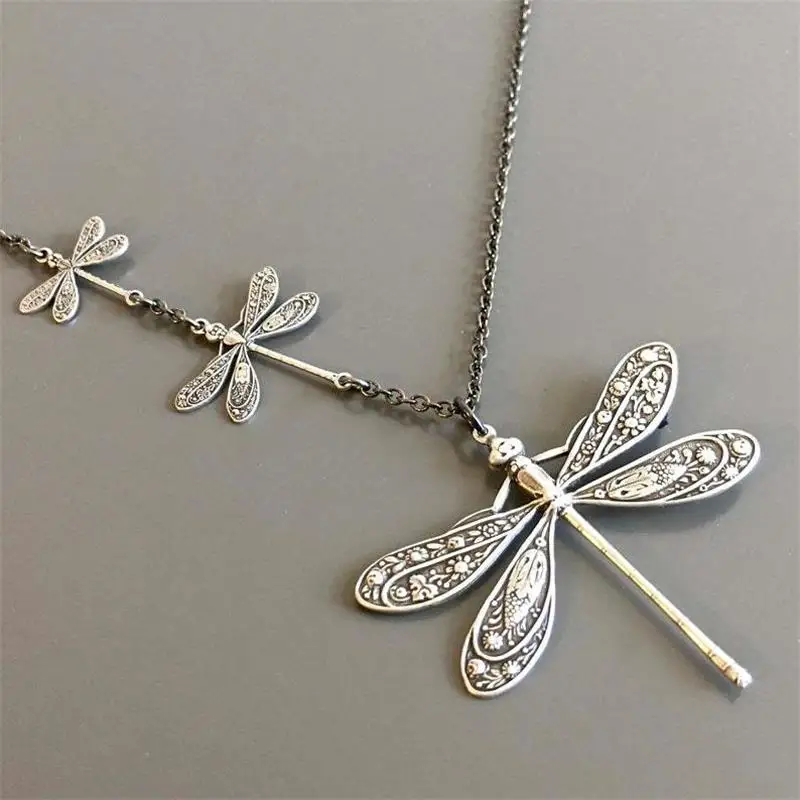 Dragonfly Pendant Necklace Charm Chain Necklaces for Women Party Statement Necklace Jewelry Female Bijoux Birthday Gifts