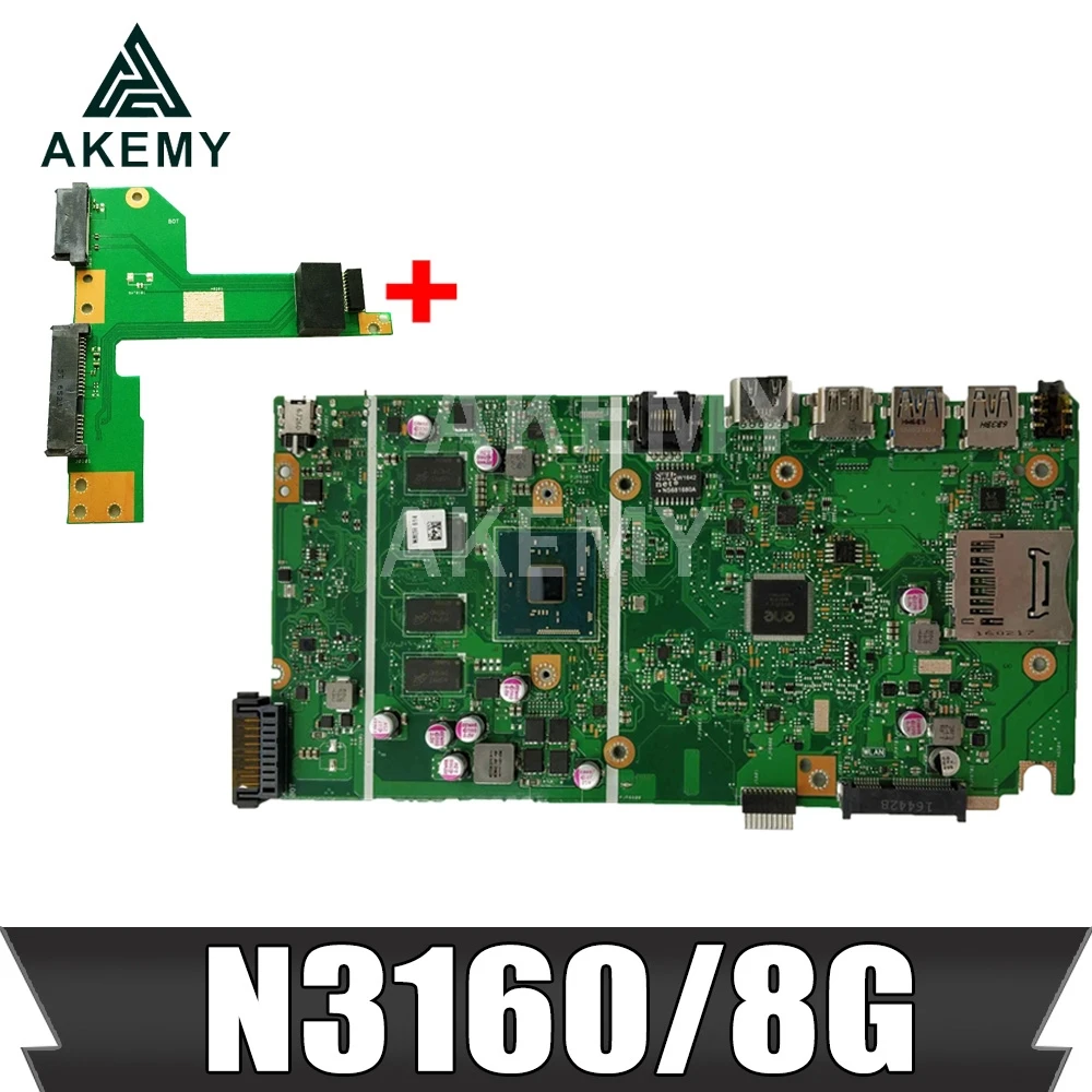 

Материнская плата Akemy для ноутбука ASUS VivoBook Max X541NA-PD1003Y, материнская плата X541NA, тест материнской платы X541N, 100% OK N3160, ЦП 8 ГБ ОЗУ