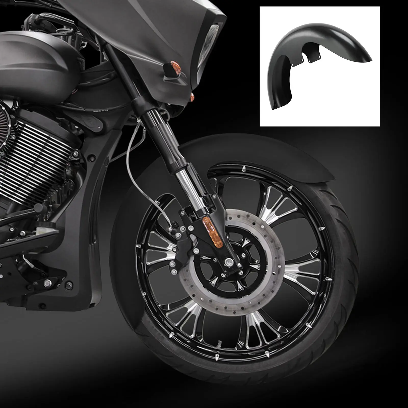 

Motorcycle 23" Wrap Front Fender For Harley Touring Street Glide Baggers 2014-2021