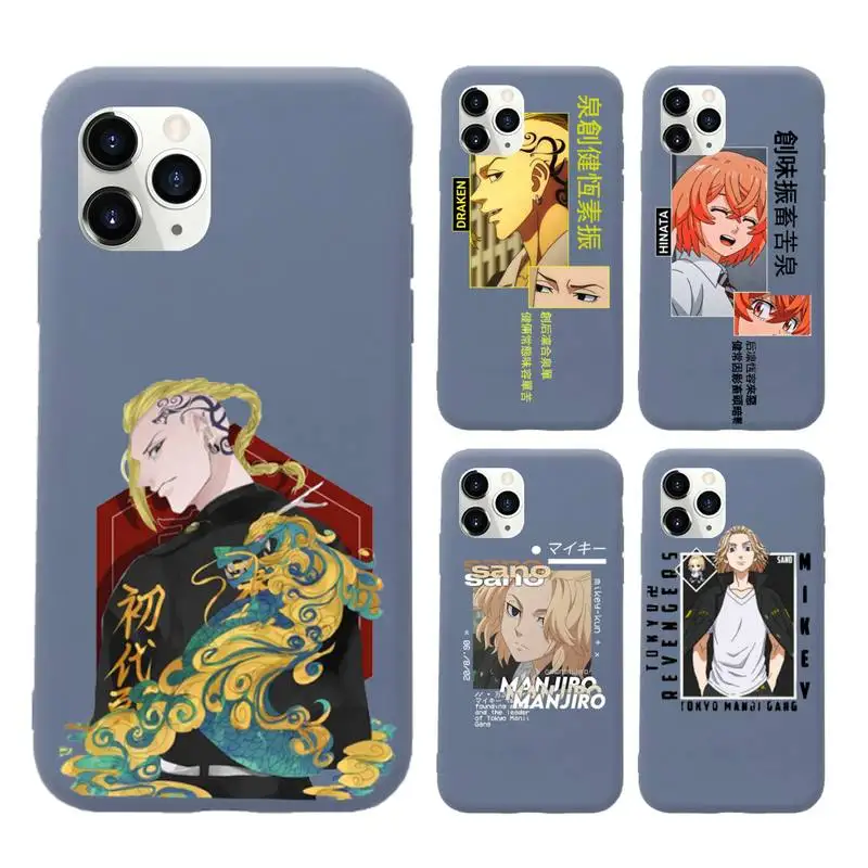 

mikey Tokyo Revengers anime Phone Case Candy Color for iPhone 6 7 8 11 12 s mini pro X XS XR MAX Plus