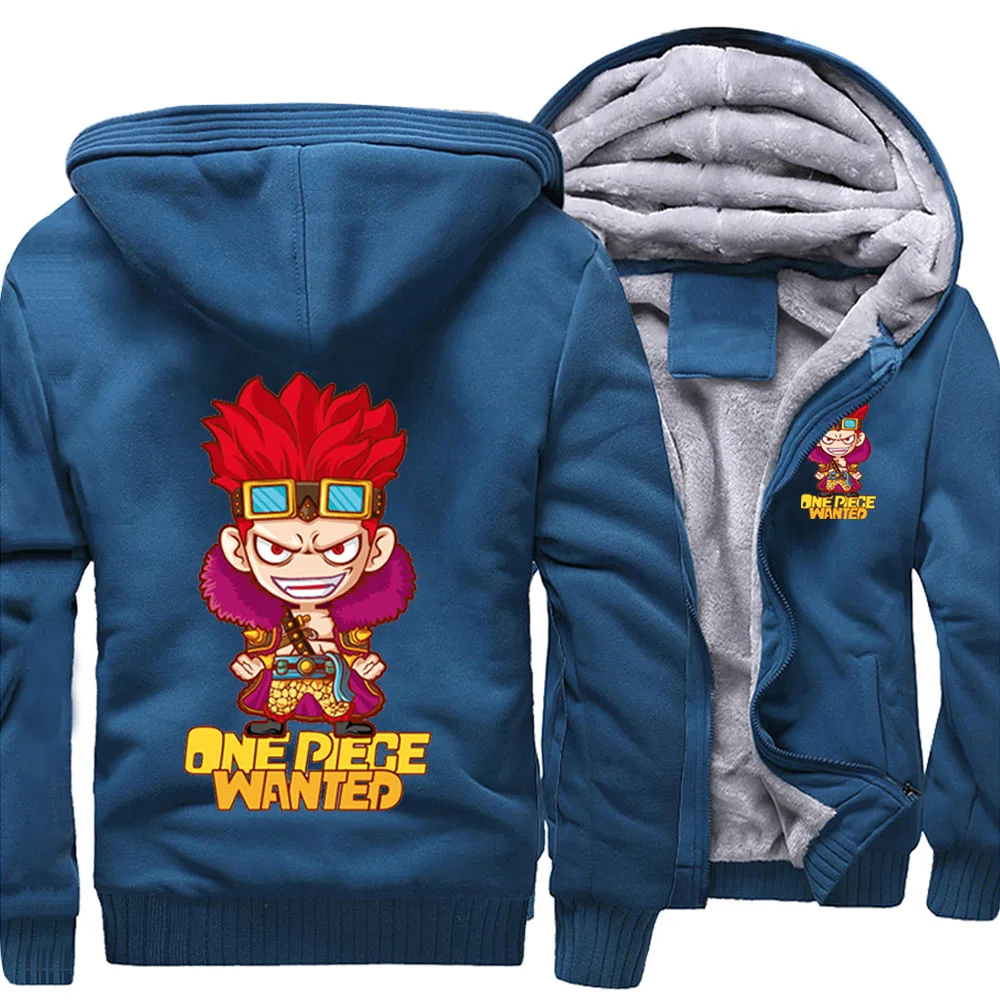 

One Piece Wanted Japanese Anime Eustass Kid Loose Hoodies Winter Warm Street Jackets Coat Men Thick Hoodie Printed Sweatshirt