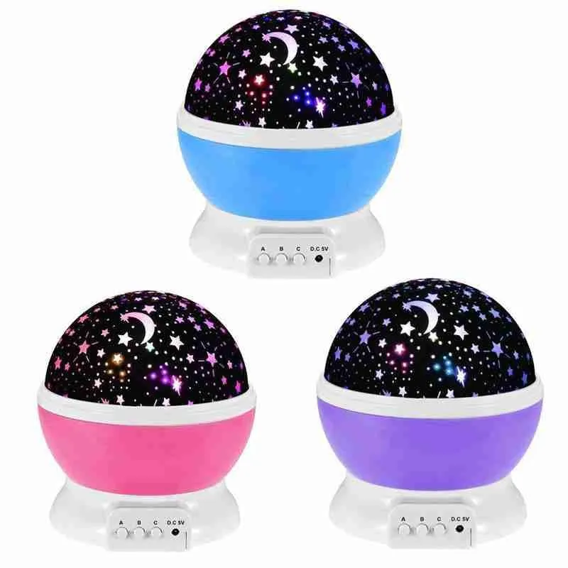 

Moonight Projecteur Starry Sky Rotating Led Night Light Children Night Star Moonight Bedroom Planetarium Projecteur Lights W3A6