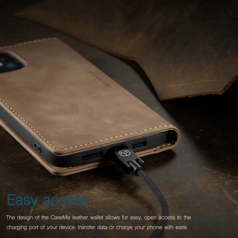 

Original Flip Leather Case For iPhone 12 Pro Max Retro Magnetic Card Stand Wallet For iPhone 12 mini 6 7 8 SE 2020 Case