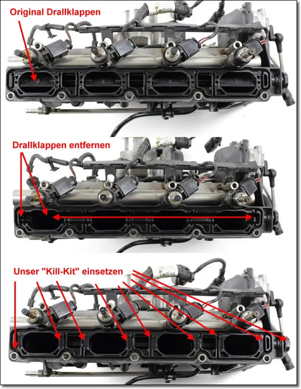 Комплекты для удаления заслонок Runner вихревых 2 0 TFSI SEAT VW Golf 5 6 GTI ED30 ED35 R Audi A3 A4 A6 S3 TT |