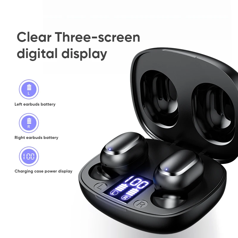 Беспроводные наушники TWS HD стерео сенсорные со сканером отпечатков пальцев