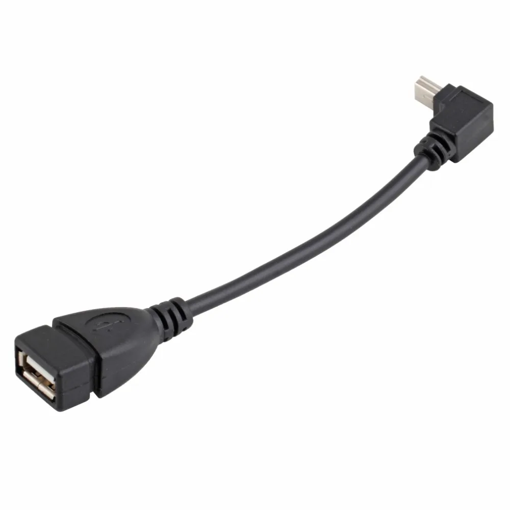 Черный портативный дизайн Высокое качество USB A женский мини 5P USB B Мужской адаптер преобразования OTG кабель вверх