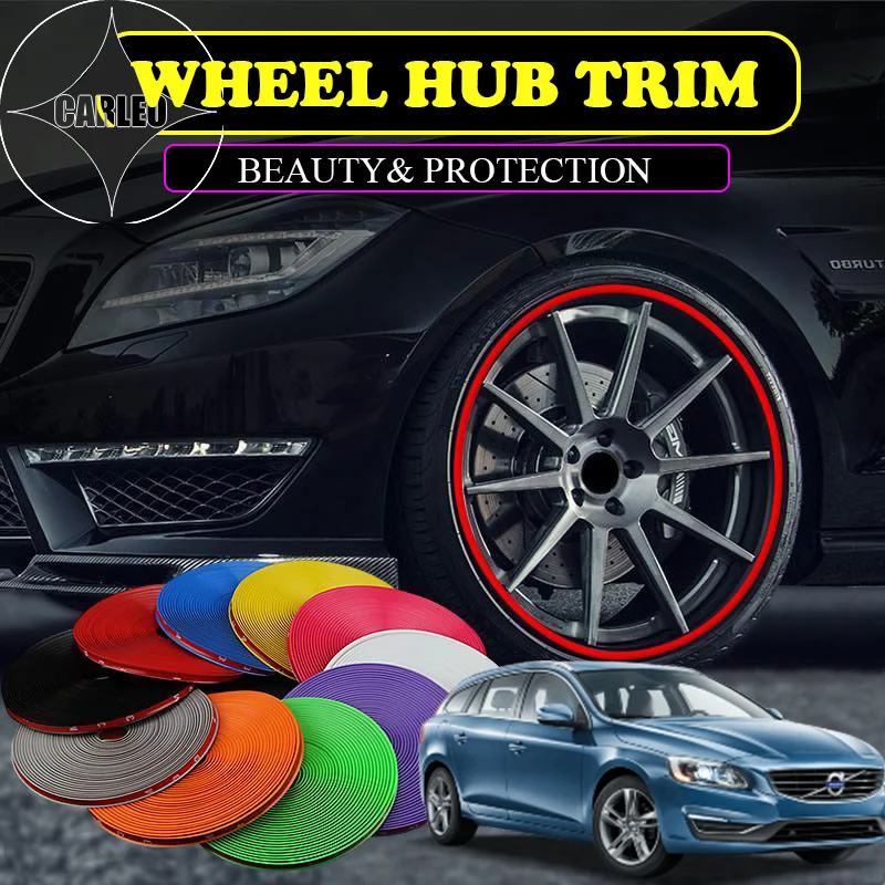 

Резиновая наклейка на обод колеса автомобиля для серии VOLVO, противоизносостойкая креативная личность, автомобильное украшение, разноцветн...