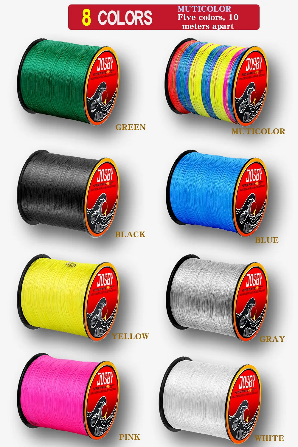 JOSBY 300 м Peche 8 фторуглеродная леска рыболовный Карп шнур PESpinning PE Multifilamento море
