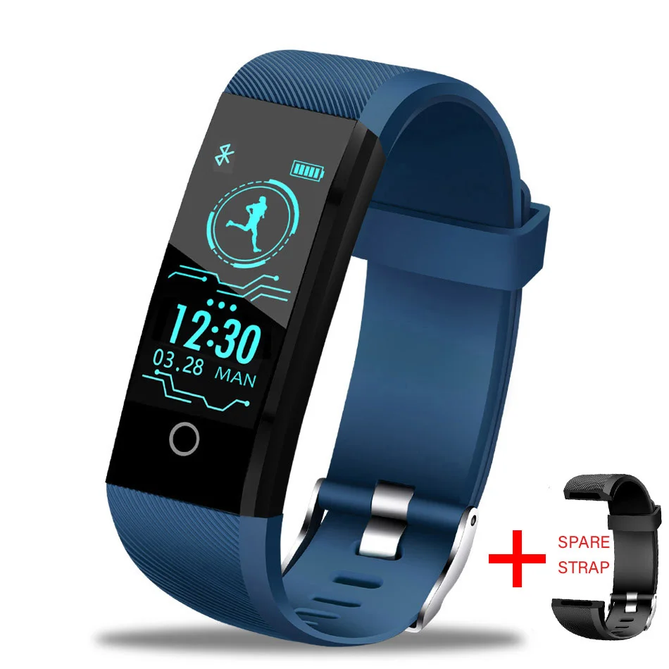 blue Band LIGE, смарт-браслет, трекер сердечного ритма, кровяное давление, кислород, фитнес, wrisband, IP68, водонепроницаемые Смарт-часы для мужчин, wo, для мужчин - Цвет: blue Band
