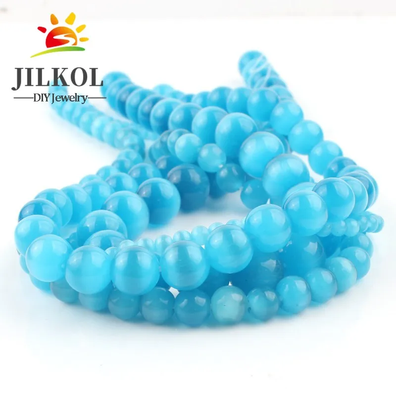 Бусины Из Натурального голубого камня кошачий глаз 4/6/8/10/12 мм | Украшения и