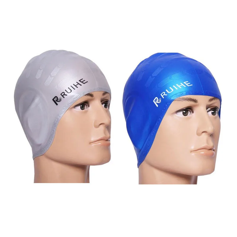 

Adults Swimming Caps Waterproof Men and Women Long Hair Swimming hats Silicone Ear Protector Large Youth Swim cap