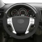 Ручное шитье углеродного волокна Черная замша чехол рулевого колеса автомобиля для Hyundai ix55 Веракрус 2007 - 2012