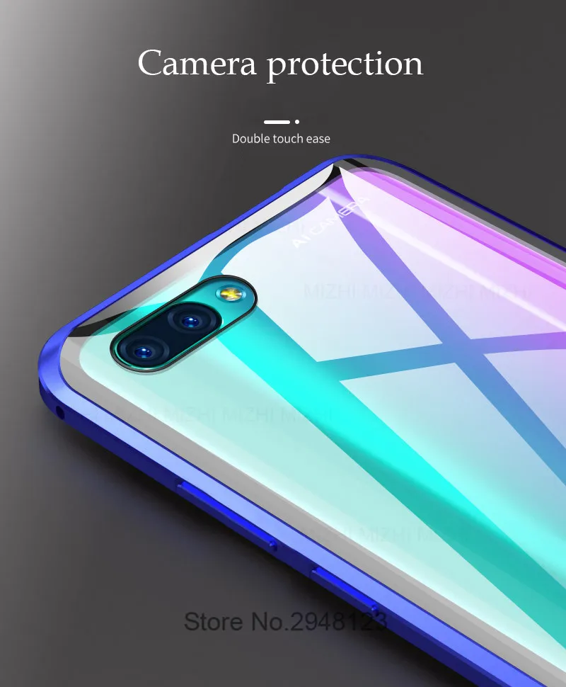Магнитный чехол для huawei honor 10 облегченное закаленное стекло Двусторонняя крышка на huwei honor 10 light honer 10 lite флип-чехол