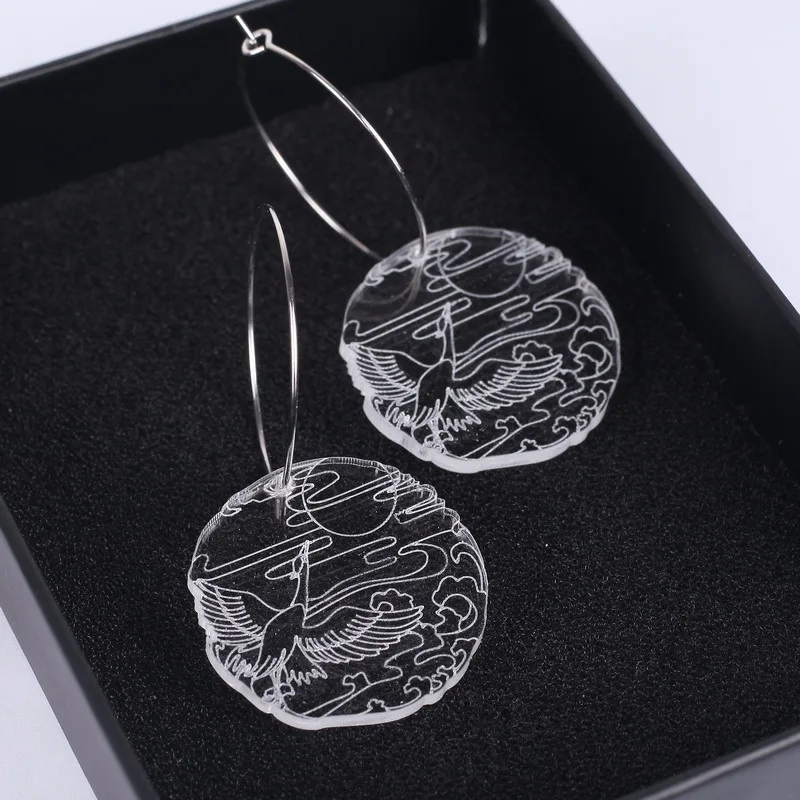 Новые дизайнерские прозрачные акриловые геометрические круглые серьги кран