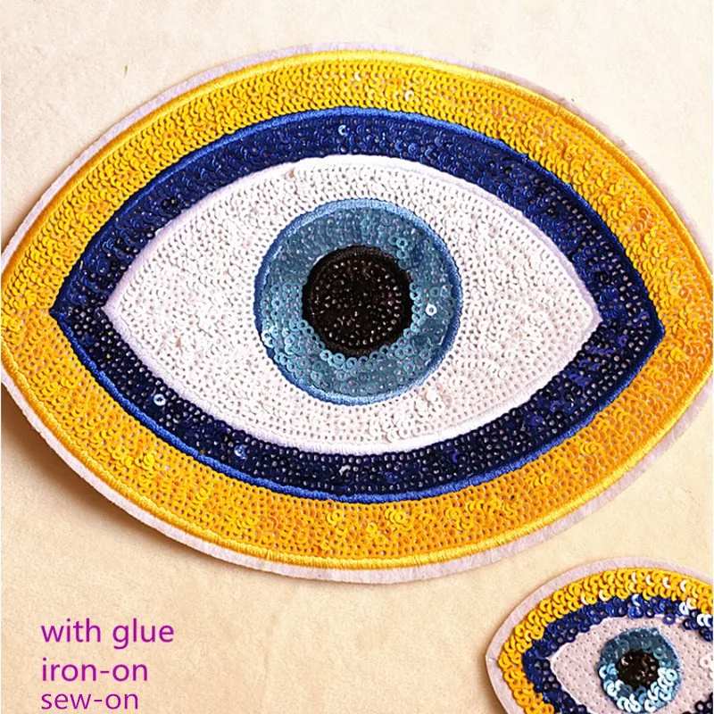 

Patch Fabric Patch Embroidery Sequins Eye Patch Denim T-shirt Decoration Patch Diy Hole Repair Accessories