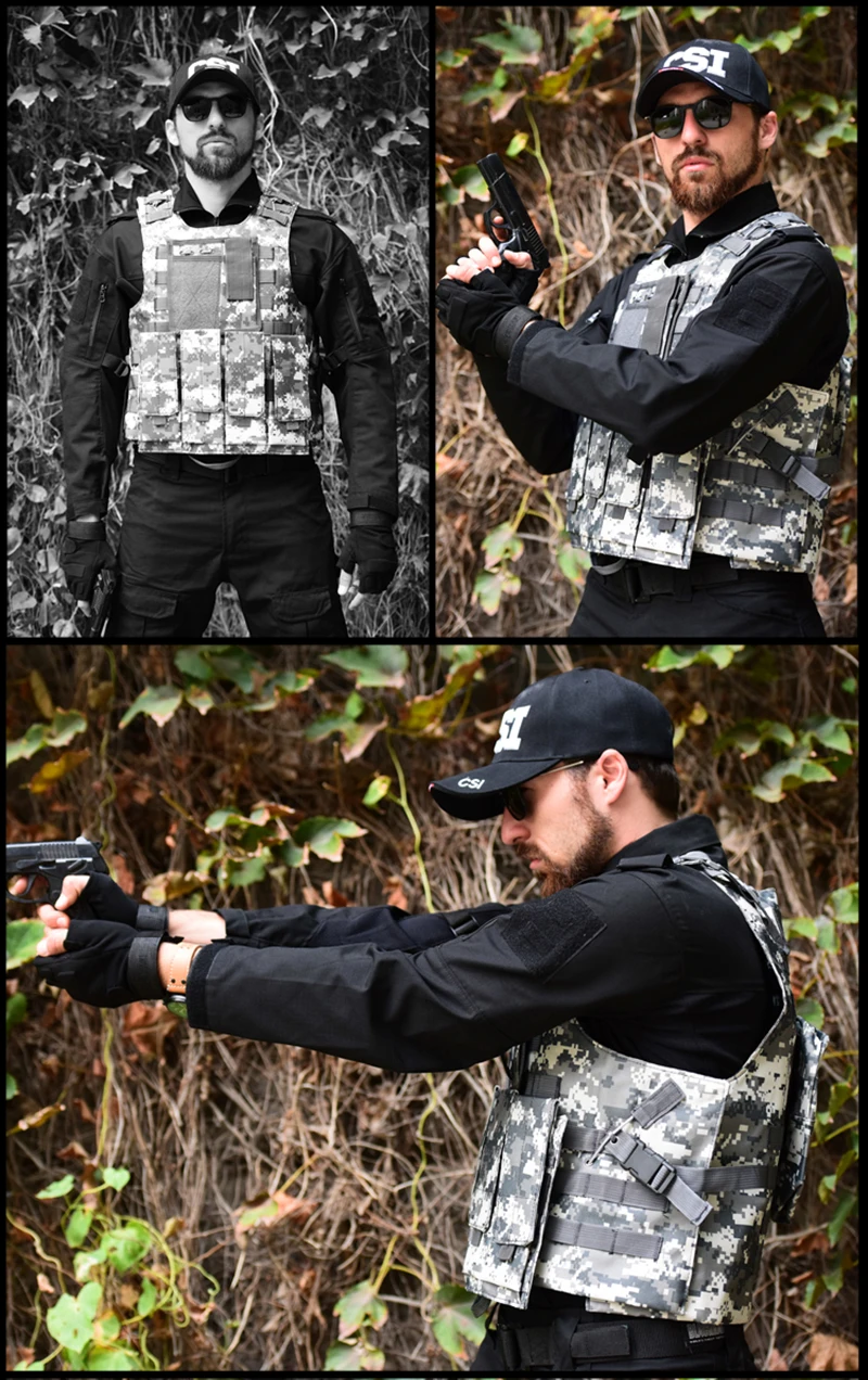 

HAN WILD Airsoft Military Hunting Vests Tactical Vest Molle Combat Assault Plate Carrier Tactical Vest 6 Colors Outdoor Clothing