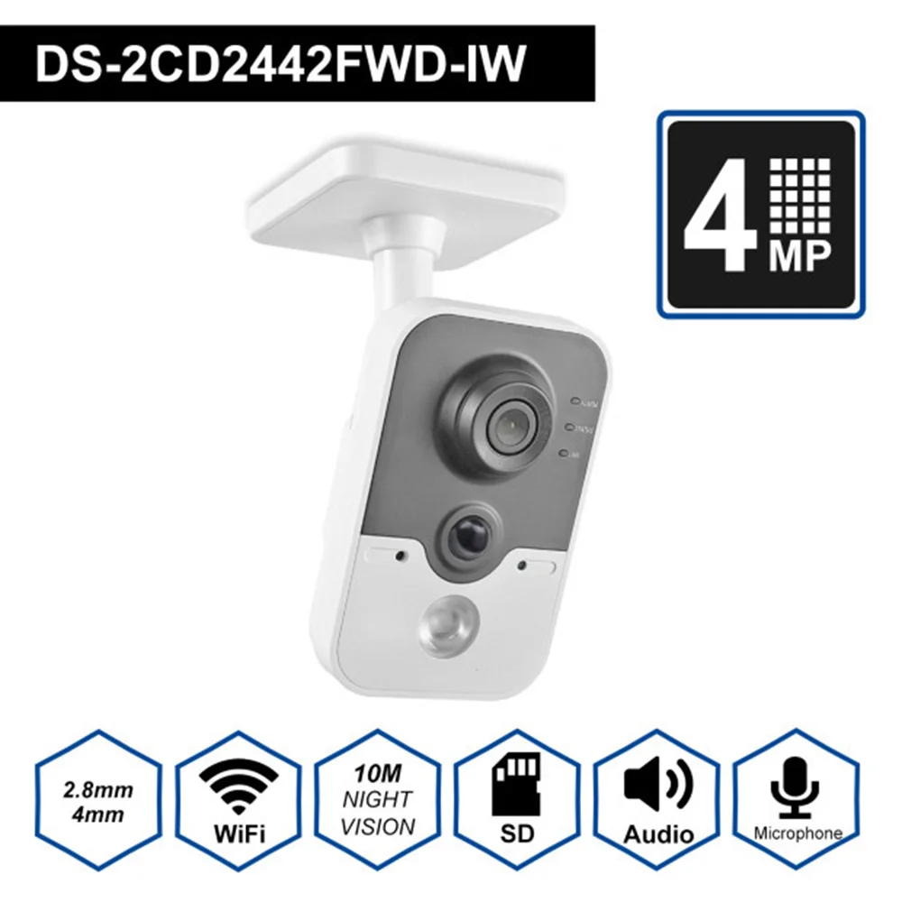 Hik 4MP Wifi IP камера IR Cube HD аудио микрофон домашняя охранная наблюдения 10 М ночного