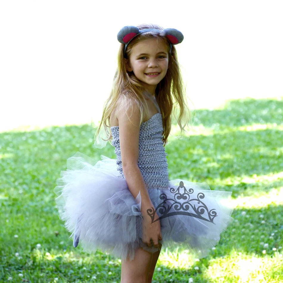 Детские костюмы для хеллоуина с серой мышкой Платье героями мультфильмов