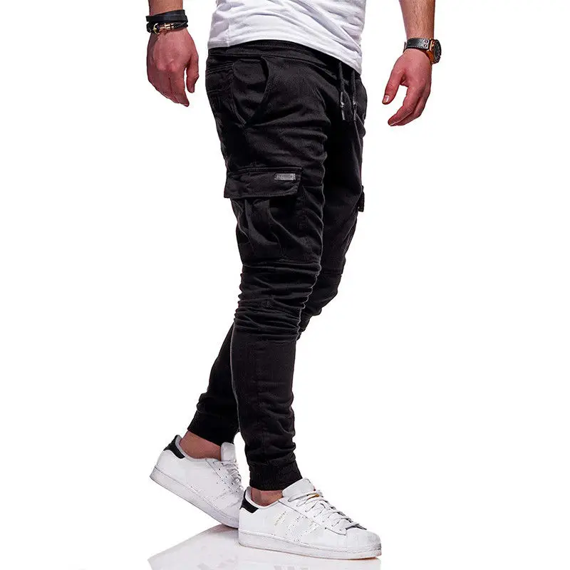 

Men's Vogue Slim Fit Ankle-tied Pencil Pants Joggers Trousers Male Casaul Drawstring Side Pockets Harem Pants Solid Sportswear