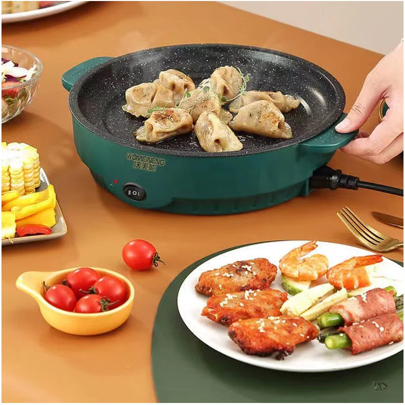 multi functional electric bbq grill hotpot braised roasted smokeless non stick electric barbecue grill machine home for party free global shipping