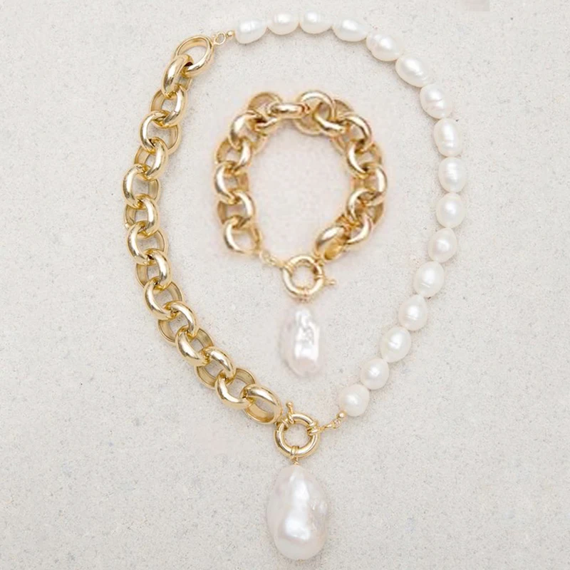 Классическое Длинная цепочка из золота ожерелье в стиле барокко подвеска