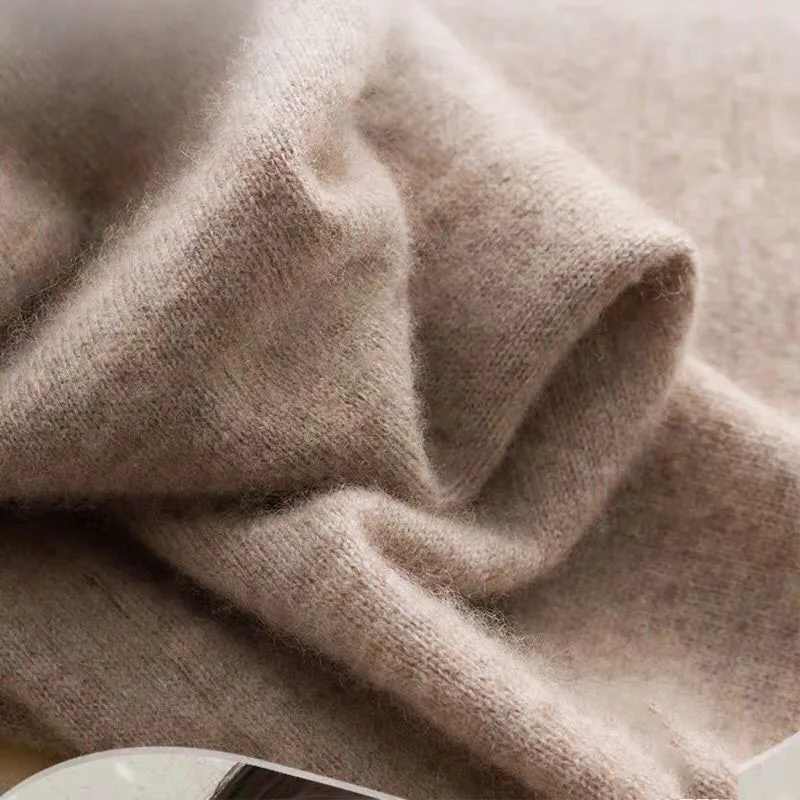 

High neck sweater women's autumn winter short large size solid color Korean knitted sweater Female Warm Slim Cashmere Pullovers