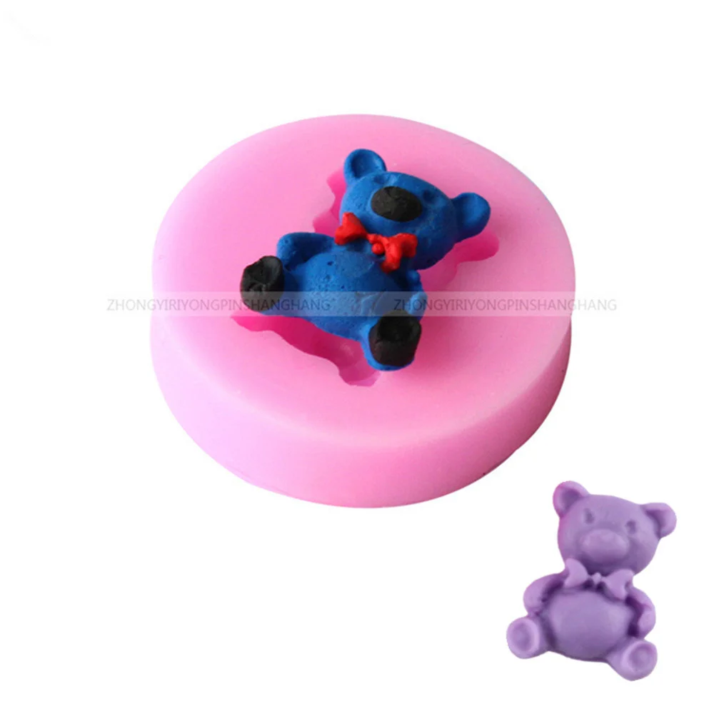 Рельефная силиконовая форма с 3D мини медведем формы для помадки инструменты