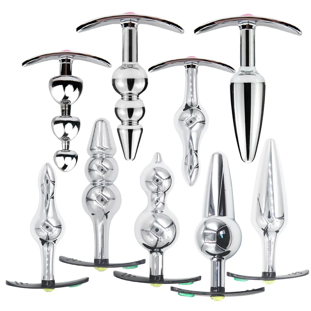 Пробка Анальная металлическая с кристаллами 4 вида анальная пробка на весь день