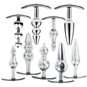 Пробка Анальная металлическая с кристаллами, 4 вида, анальная пробка на весь день, секс-игрушки для женщин и мужчин