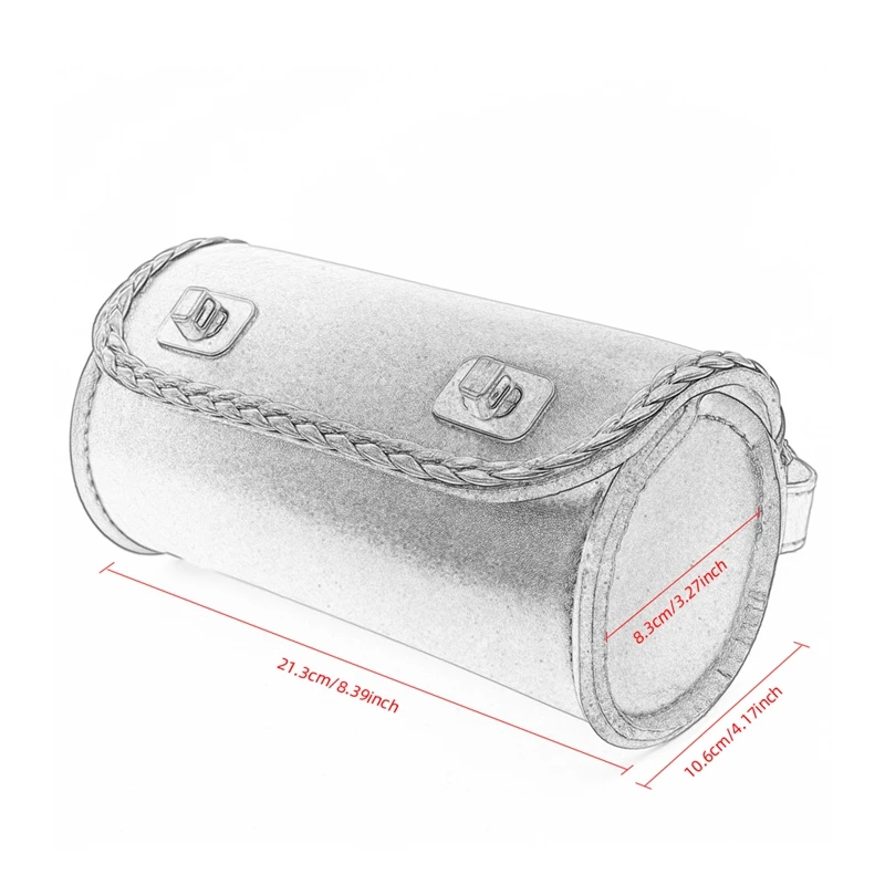 

Universal Motorcycle Fork Bag PU Leather Handlebar Tool Pouch Sissy Bar Roll Storage Bag Saddle Bag with 2 Straps