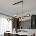 Роскошные подвесные светильники стеклянный подвесной светильник освещение для спальни серый 2020 дизайнерские золотые черные светодиодный лампы шнур подвесной E27 AC