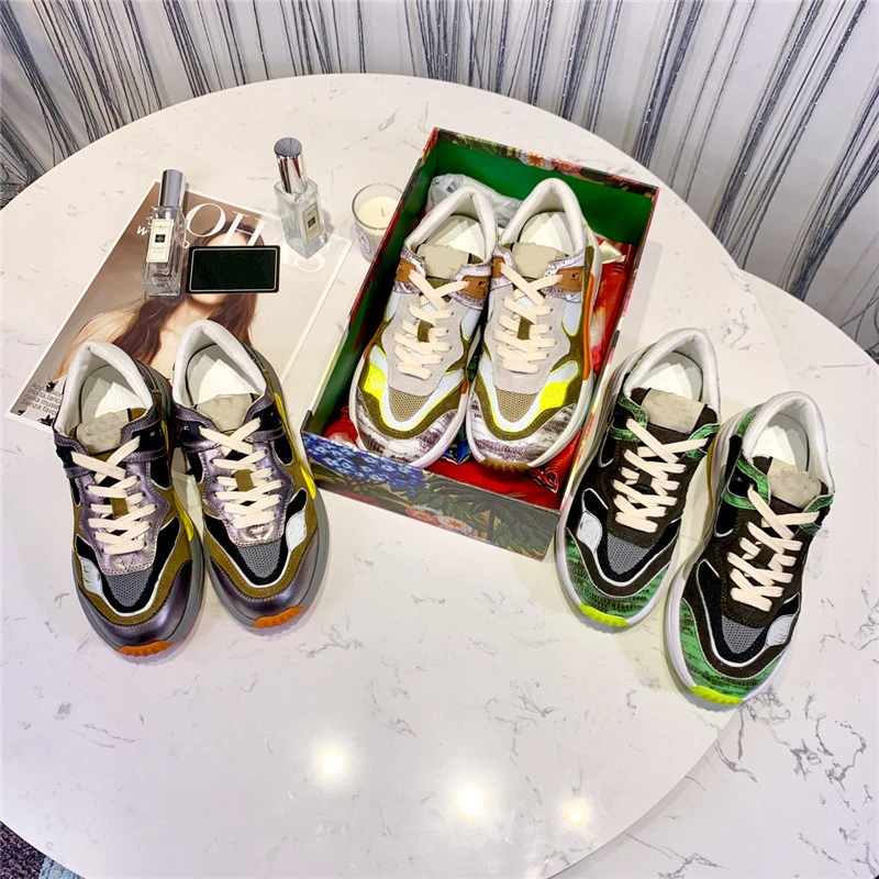 

Retro Breathable Color Matching Old Shoes Women Mesh Casual Sneakers Designer Brand Luxury Women Shoes 2020 Zapatos De Mujer