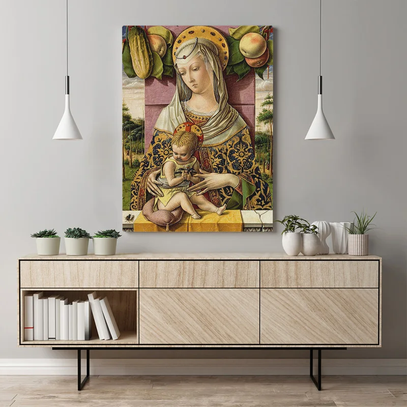 Живопись Карло кривелли Мадонна и ребенок постер на холсте настенный