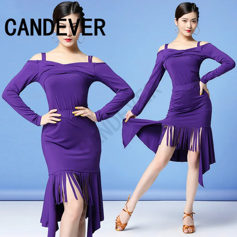 Платье для латинских танцев соревнование Танго/ча ча/Румба/Самба бахрома