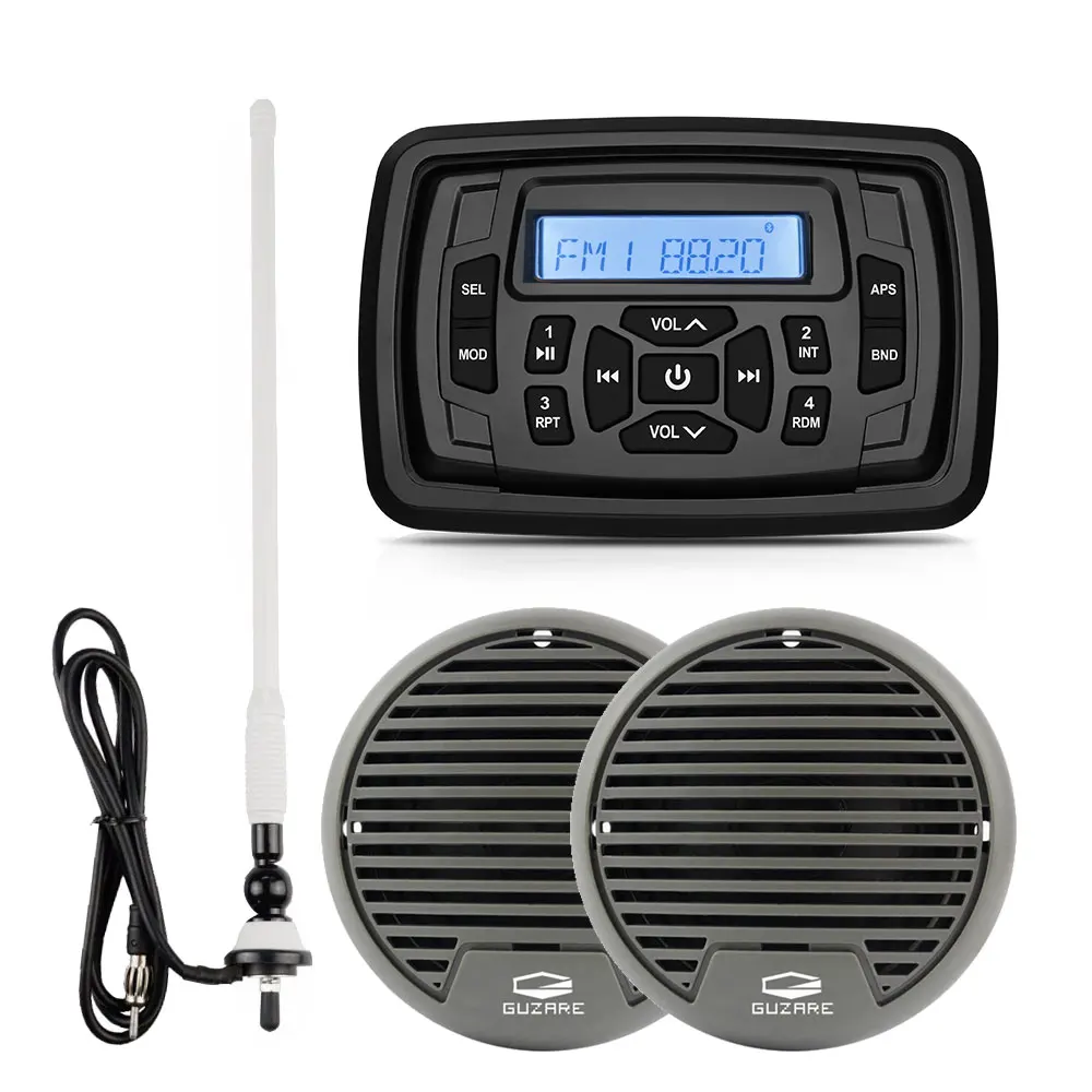 Водонепроницаемый морской Bluetooth Стерео FM AM радио автомобильный mp3-плеер аудио + 3-дюймовый морской лодка уличные колонки Мотоцикл ATV + антенна