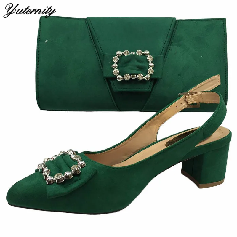 Африканский дизайн украшение стразы Дамский комплект из обуви и сумки