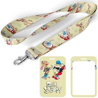 c1750 new cartoon anime neck strap lanyards keychain badge holder id card pass hang rope lariat lanyard key chain kids gifts