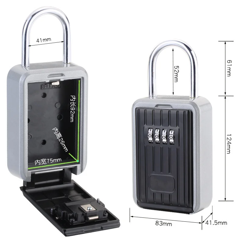 Ящик для ключей с 4-значным паролем, настенный металлический крючок, уличный водонепроницаемый бокс для хранения ключей с защитой от кражи от AliExpress RU&CIS NEW