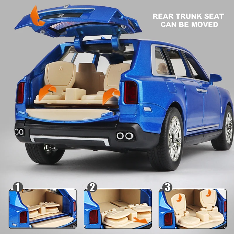 

1:24 Rolls Royce Cullinan Alloy Car Model Large Size Simulation SUV Metal Car Model Light Sound Pull Back scale car miniatur car