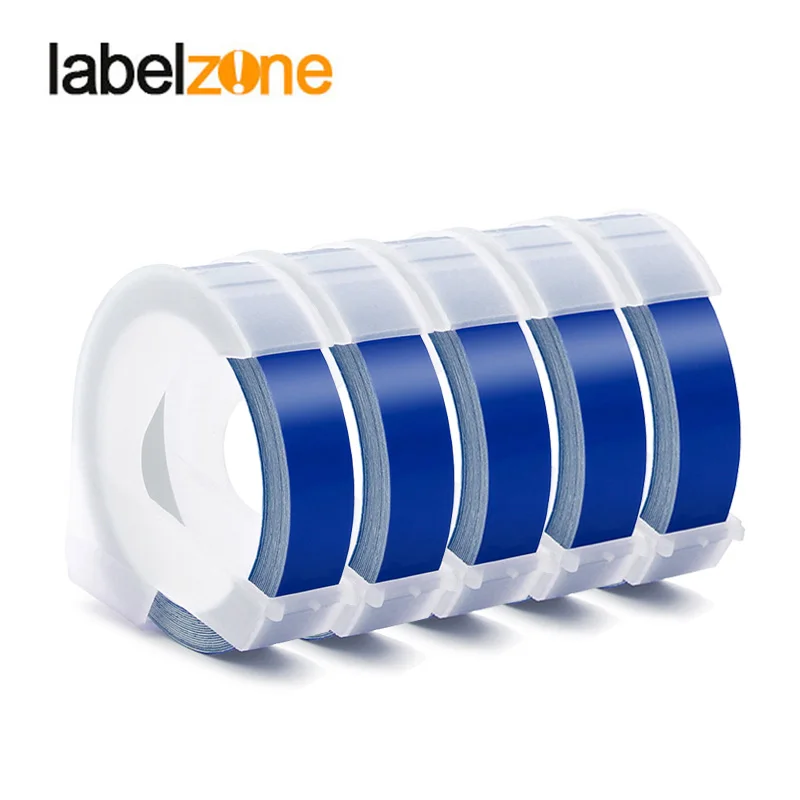 5pcs blue label Dymo 1610 3D тиснение руководство этикетировщик 1610 ручной принтеры этикеток для 6/9 мм 3D тиснение ярлык легко сделать этикетка - Цвет: 5pcs blue label