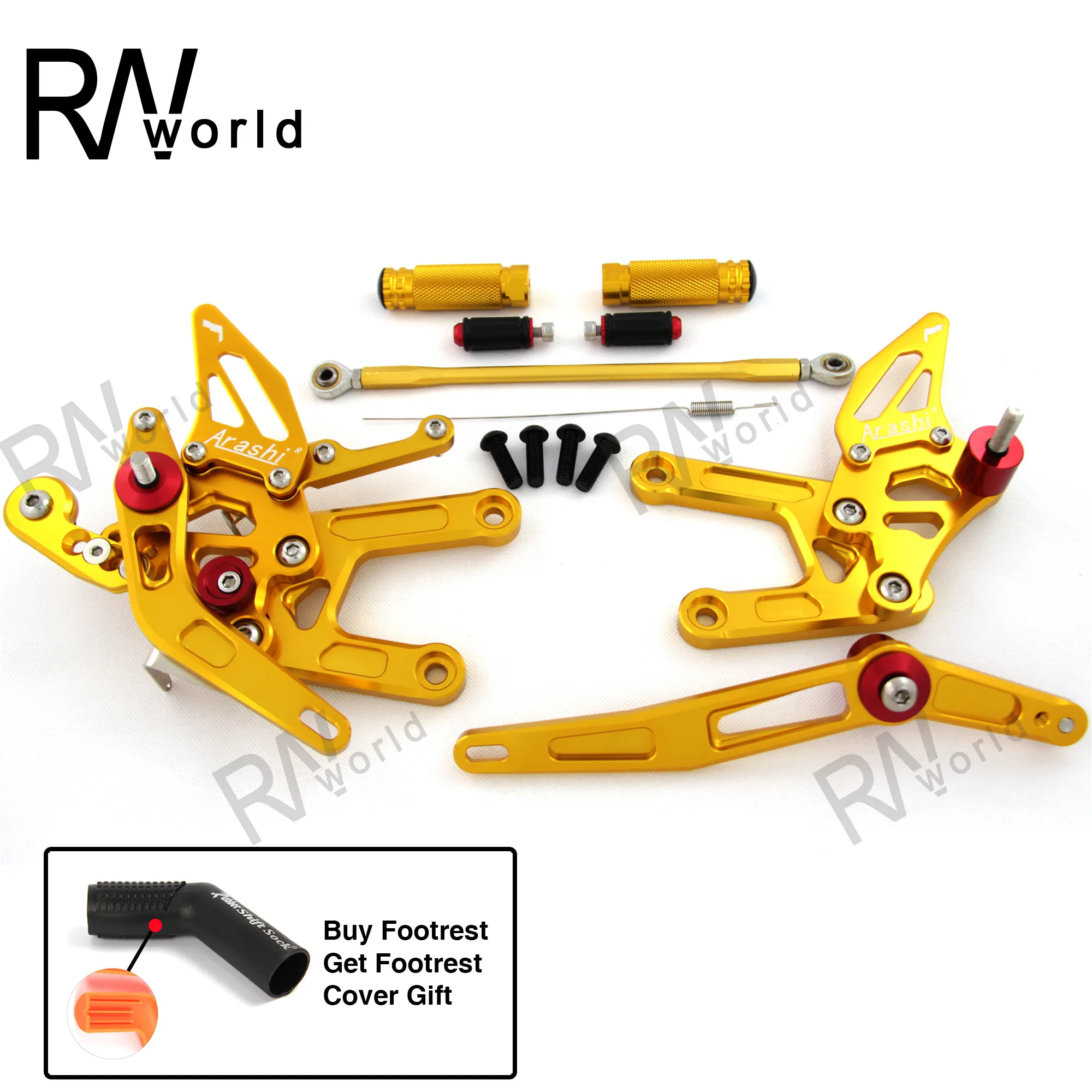 Rearset Подножка для YAMAHA YZF R6 2006 2016 CNC Регулируемые задние комплекты Подножки педаль