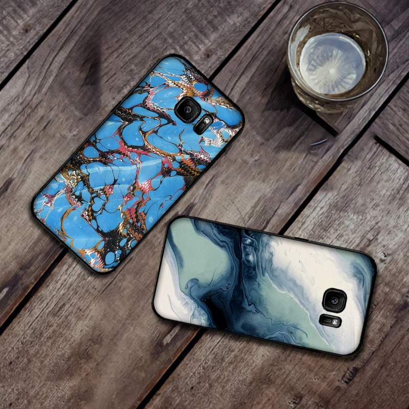 Жесткий и Красивый Мраморный из мягкого силикона с узором чехол для телефона Samsung