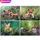 MomoArt Алмазная вышивка лиса картина стразы Алмазная мозаика цветок животное подарок ручной работы декор для дома