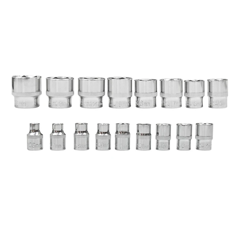

W0YF Drive Standard Impact Socket Set Premium chromium Vanadium Steel with Mirror Finish Easy to Store Socket Accessory