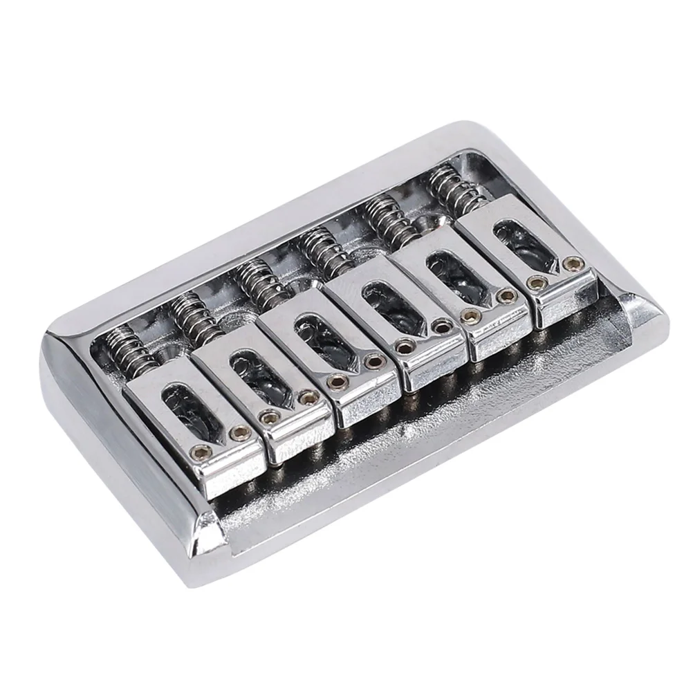 

65mm Fixed Saddle Bridge Plate with Screws and Wrench for Electric Guitar Accessories Guitar Parts (Silver)