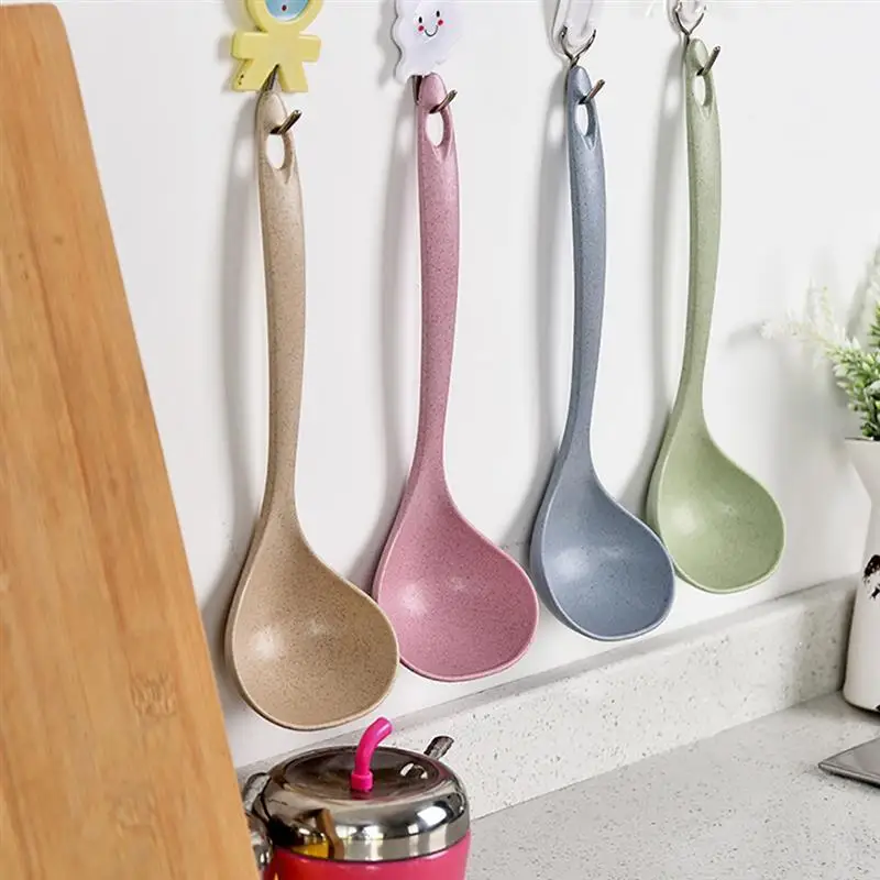 

1Pcs Silicone Soup Spoon Household Long Handle Porridge Spoon Rice Ladle Tableware Meal Dinner Scoops Cocina Accesorio