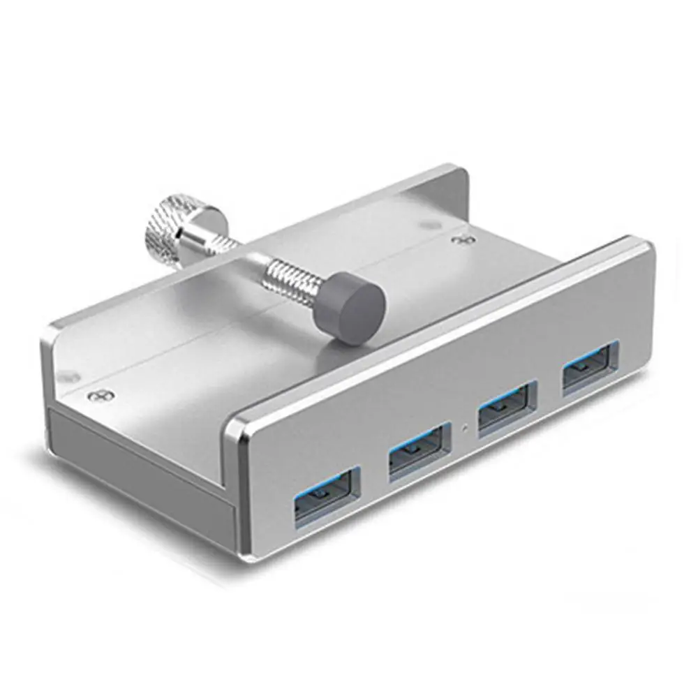

MH4PU Aluminum 4 Ports USB 3.0 Clip-type HUB For Desktop package With 100cm 10-32mm Clip Date Range gift Cable Laptop U8G7
