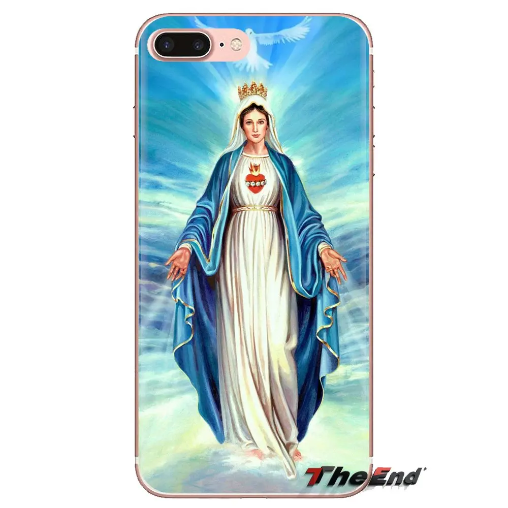 Для iPod Touch Apple iPhone 4 4s 5 5S SE 5C 6 6S 7 8 X XR XS Plus MAX TPU прозрачный чехол из кожи Blessed Virgin Mary с
