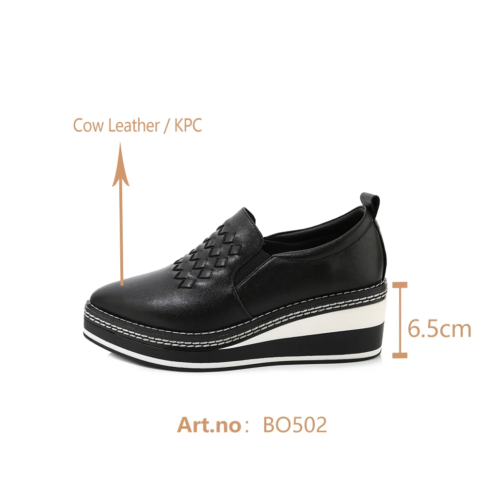 

BESCONE New Concise Women Flats Fashion Flat Platform Woven Sewing Design High Quality Cow Leather Shoes Comfortable Flats BO502